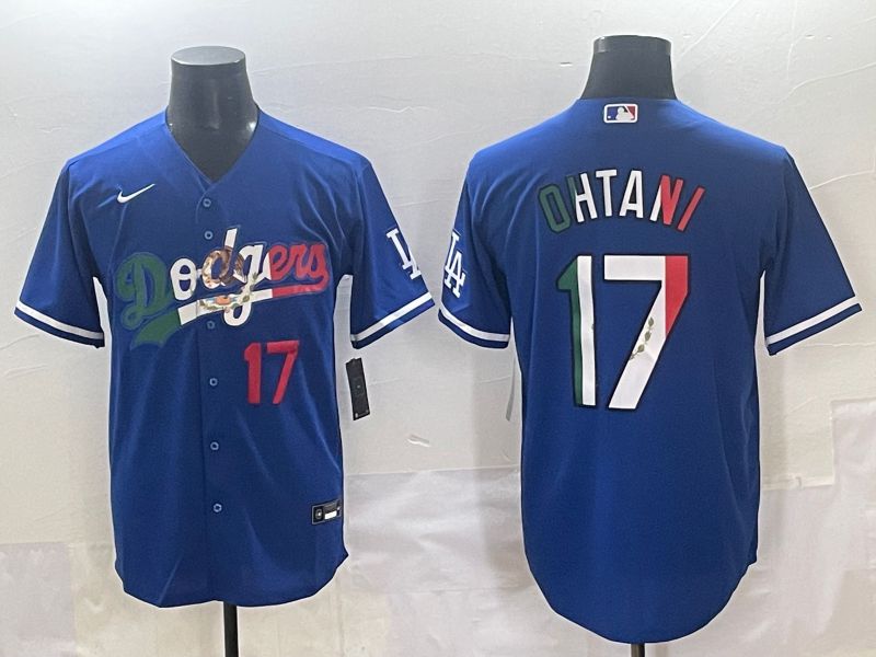 Men 2025 Los Angeles Dodgers #17 Ohtani Blue Nike MLB Jersey style 7153